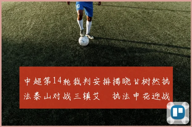 中超第14轮裁判安排揭晓甘树然执法泰山对战三镇艾堃执法申花迎战新鹏城
